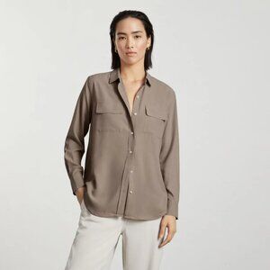Everlane The Washable Silk Relaxed Shirt in Burnt Sugar
